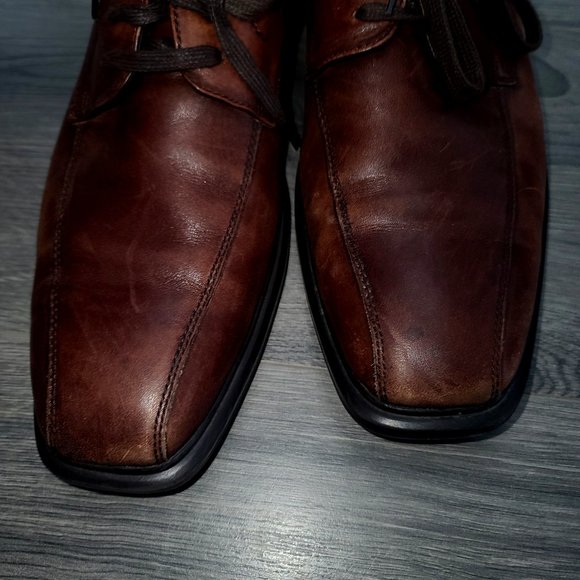 Kenneth Cole Reaction men 10.5M Brown Leather lace up Shoes Oxfords - Picture 6 of 7